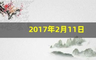 2017年2月11日(2017年2月11日出生是什么命)