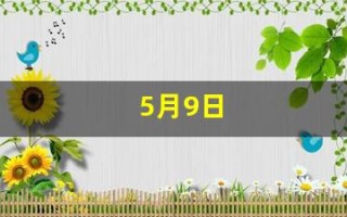 5月9日(5月9日忆山东兄弟古诗怎么写)