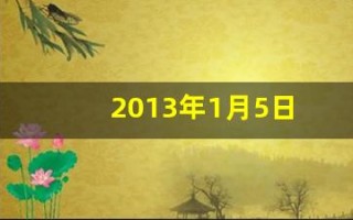 2013年1月5日(2013年1月5日是什么命)
