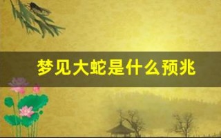 梦见大蛇是什么预兆(梦见大蛇是什么预兆男人)