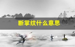 断掌纹什么意思(断掌纹啥意思)